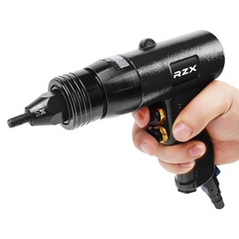 RZX Rivet nut Tool,Hand Rivet nut, Blind nut Riveter,nut setting4 Mandrel Pneumatic Rivet Nut Setting Gun with Quick-Change M6 M8 1/4 5/16