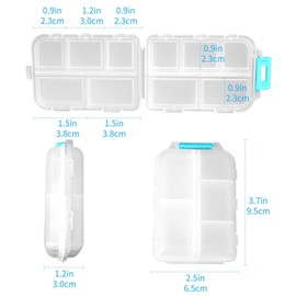 Zuihug Zuihug 1Pack Travel Pill Organizer - 10 Compartments Pill Case, Compact and Portable Pill Box, Perfect for On-The-Go Storage, Pill Holder for Purse (White with 156 Stickers)
