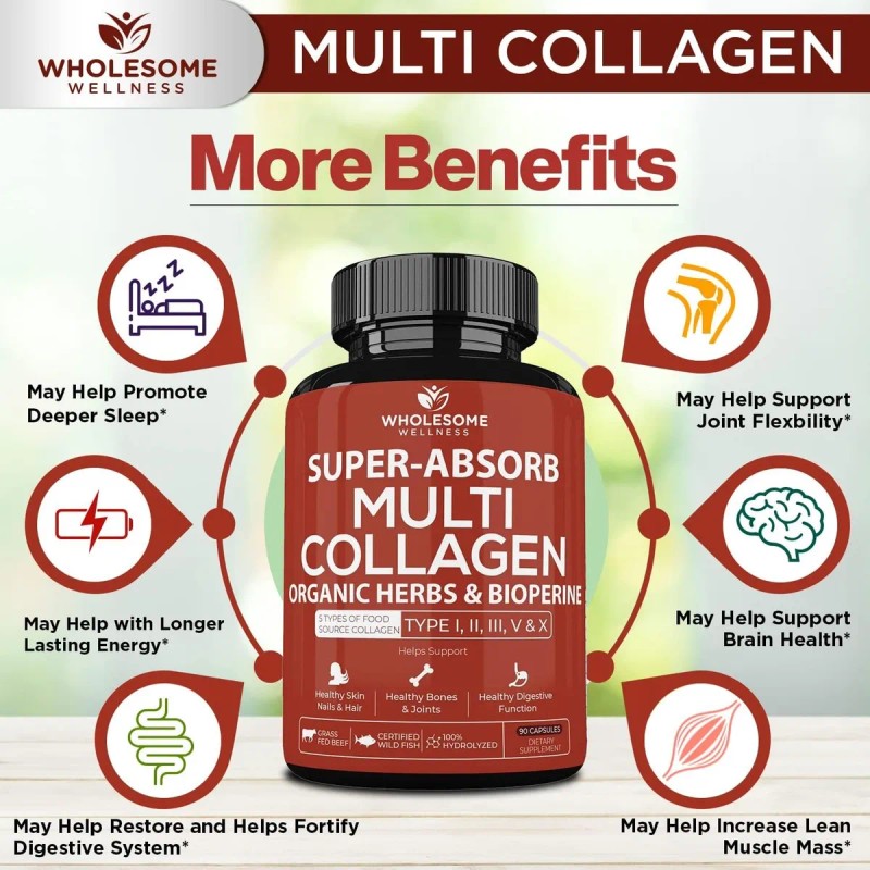 Wholesome Wellness Super-absorb Multi Colgeno 90 Caps Sin Sabor