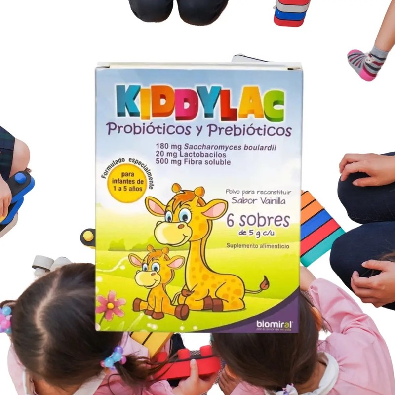 Probioticos Y Prebioticos Kiddylac 6 Sobres Sabor Vainilla