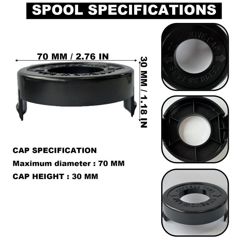 esmusssein 3PACK Strimmer Line & Cover,Spool Line +Cap with Spring