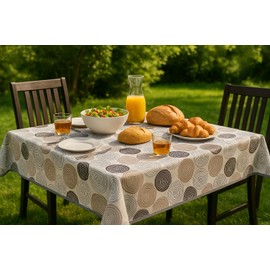 texpot Oilcloth 110 x 140 cm with Curl Washable with Hem Polyester Garden Tablecloth