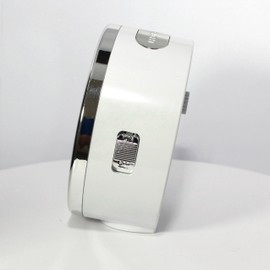 Radio Alarm Clock without Ticking with Light Snooze Crescendo Alarm Display Analogue - 1868/0 (White)