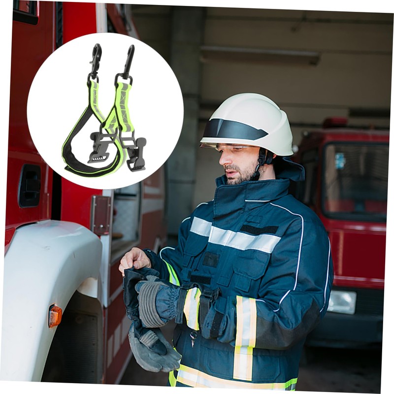 Sosoport 2pcs Reflective Firefighter Glove Straps Safety Clips for Gloves