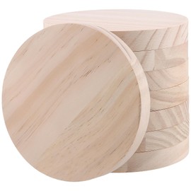 MAHIONG 8PCS 6 Inch Round Wooden Discs Circles, 0.78 Inch Thickened Unfinished Wood Wooden Plaque,Woode Coasters for Crafts DIY Painting