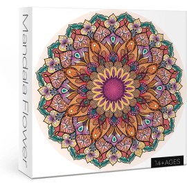 Brand: IdeaBazar Round Mandala Puzzles for Adults 1000 Pieces, Flower Colorful Jigsaw...