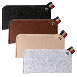 Niuhong 4 pieces soft portable glasses bag glasses bag sunglasses portable glasses case glasses case glasses protective glasses organiser felt glasses bag flat sunglasses bag, ['grey', 'black',