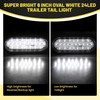 Oyviny 6 Inch Oval White LED Trailer Tail Lights with