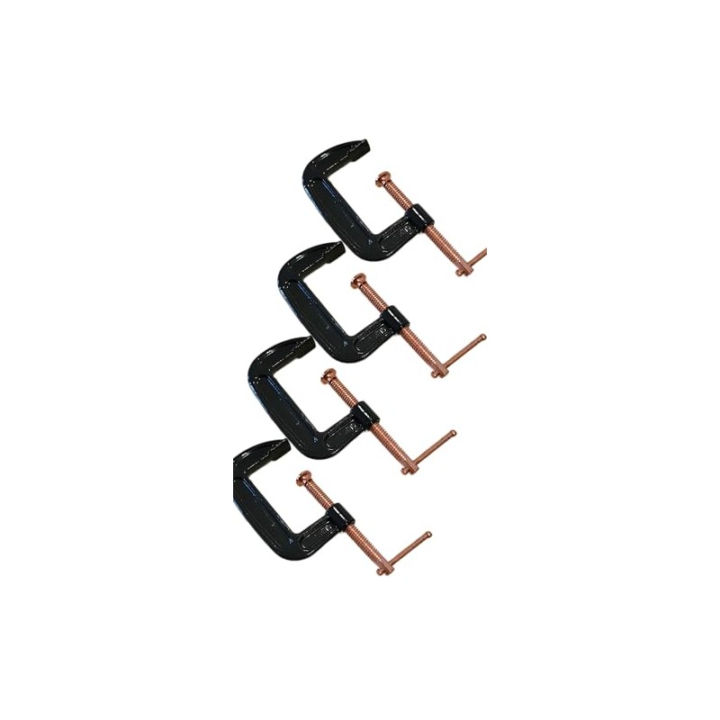 Heavy Duty C-Clamp, Industrial Grade Copper Plated C Clamps (4-Pack),