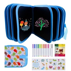 DoGeek Erasable Drawing Pad, Portable Reusable Drawing Board, Crazy Food Travel Toys Doodle Book for Kids 3 4 5 6 7 8 Year Old Boy Girl Birthday Gifts, 14 Pages for Magic Drawing with 12 Pens