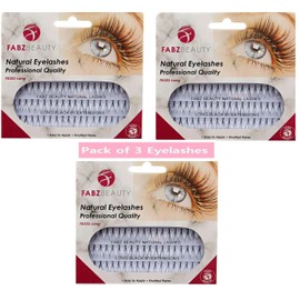 Individual False Eyelashes Flare Cluster Lash Extensions Knotted Lashes (Pack of 3 - Long 12mm)