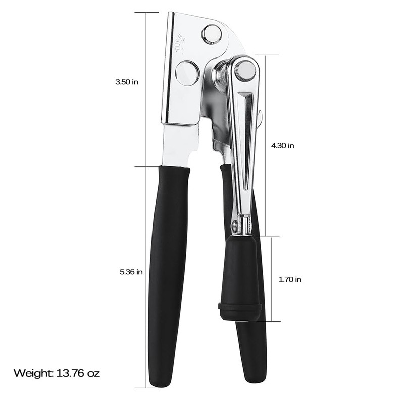 Manual Can Opener,Commercial Heavy Duty Can Openers with Easy-Turn Crank,Ergonomic