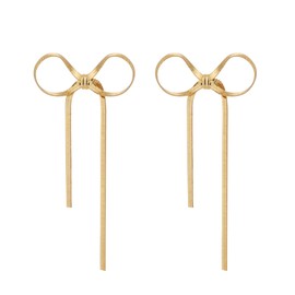 Gold Earrings for Women Stud Hoops Earrings,14K Gold/Silver Plated Studs Bow Hoop Trendy Hypoallergenic Cute Pearl Bow Stud Earring Gold Earrings for Her Small Jewelry Gifts (Oversize-GOLD)