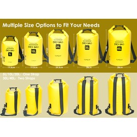 YUMQUA Dry Bag Waterproof Bag 5L 10L 20L 30L 40L Waterproof Bag Pack Sack for Kayak Boat Fishing Rafting Camping Snowboarding Swimming Water Sports, yellow, Waterproof bag pack sack