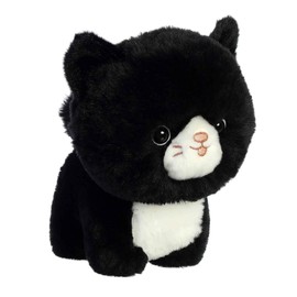 Aurora® Playful Teddy Pets™ Tuxedo Cat Stuffed Animal - Unique Design - Endless Play - Black 7 Inches