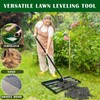 Lawn Leveling Rake, Steel Lawn Leveler with 30"x10" Ground Plate,