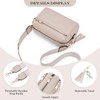 Roulens Triple Zip Small Crossbody Bag for women,Wide Strap Cell
