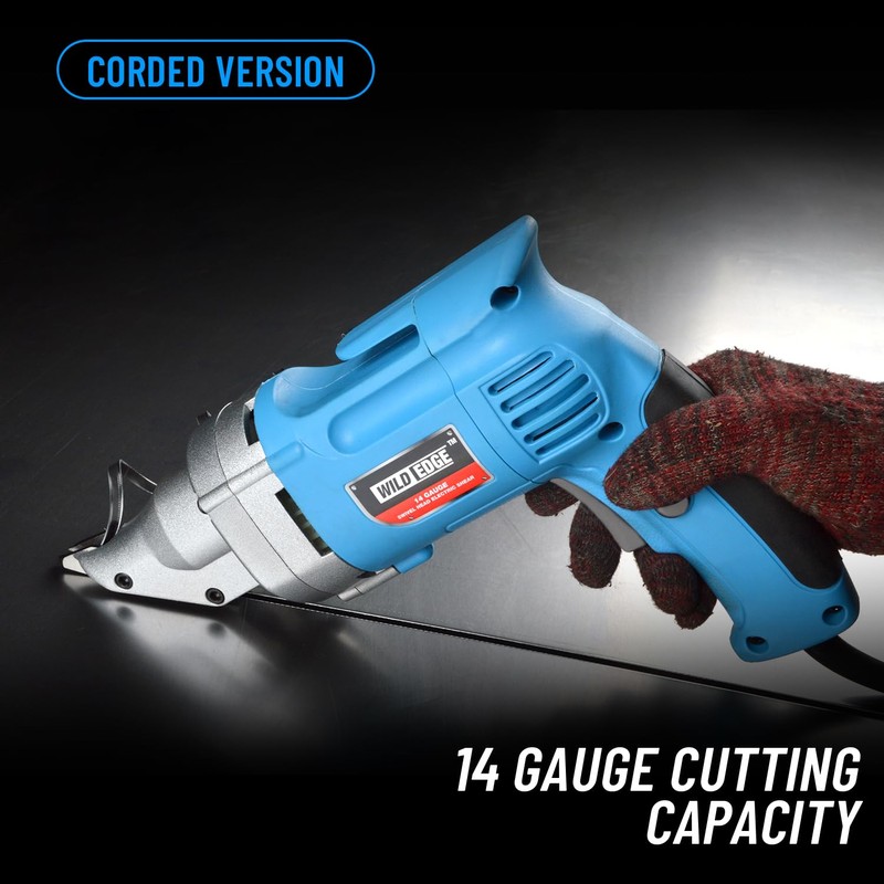 Wild Edge Electric Metal Shear, 14 Gauge 5.0 Amp Variable