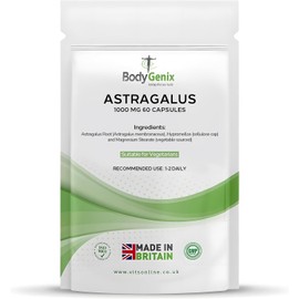 Bodygenix Astragalus 1000mg Capsules – 100% Natural Immune Support, Skin & Heart Health Supplement – High-Potency Chinese Herbal Formula – 60 Capsules