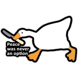AK- Peace was Never an Option Sticker - Indoor/Outdoor Vinyl Sticker Decal for Laptop | Windows | Bumpers | Size: 5"