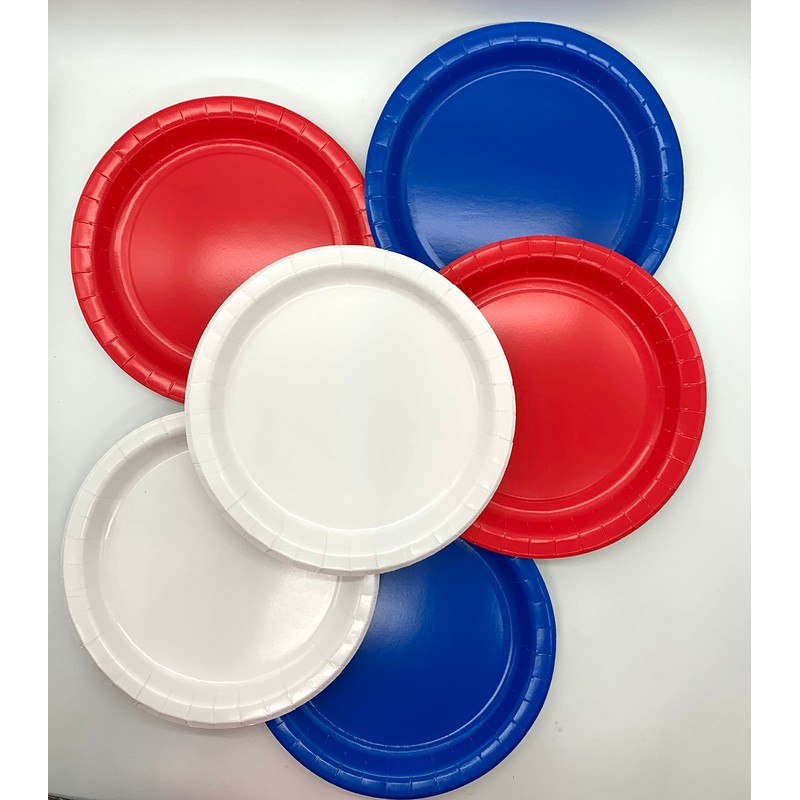 Beautiful Balloons Red White and Blue Royal Paper Plates x