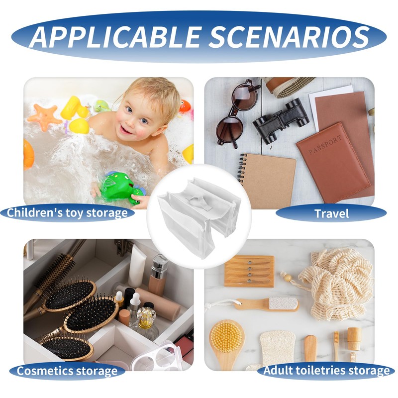 mimzemamz 2 Compartments Bath Toy Storage Organizer Net Bag for
