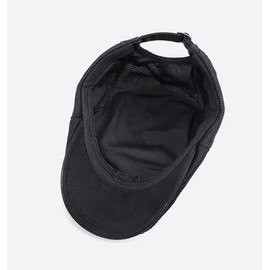 YAMEE Sun Hat Beret Men's Summer Breathable Mesh Flat Cap Women's Unisex Beret Peaked Cap Flat Cap Sports Hat Gatsby Newsboy Cap, Beret Cap, Size 56 cm - 60 cm, 3/Black