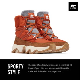 SOREL Women's Kinetic Impact Sport Waterproof Boot - Sanguine, Velvet Tan - 7