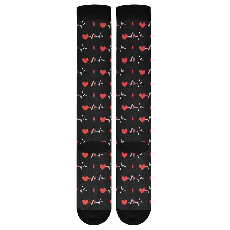 Wusikd Heartbeat Symbol Compression Socks for Women and Men Circulation