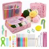 58-Piece Crochet Starter Kit for DIY Yarn Projects – Blue