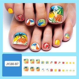 Press On Nails Toes,Reusable Summer Pedicure Nails | Art Stickers Decals for Adults Daughter Hobby Crafts Family Beach Professional Pedicure Friends