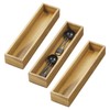 iDesign Acacia Wood Narrow Kitchen Drawer Organizer - Set of