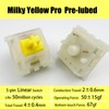 Gateron Milky Yellow Pro V2 Pre-lubed 5-Pin 50gf Linear Switches