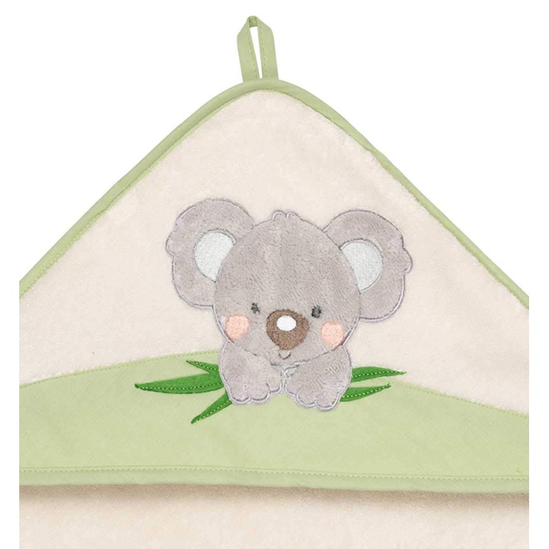 Morgenstern Children's Hooded Towel 100 x 100 cm Koala Green