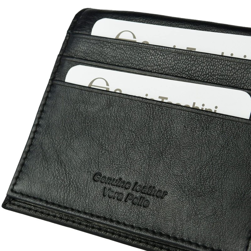 Sergio Tacchini Men's Wallet in Genuine Leather, Slim with Card