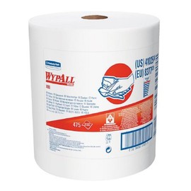 Kimberly-Clark 41025 Wypall X80 Wipe, 12½" Length, 13.4" Width, Jumbo Roll, Shop Towels, White (Pack of 475)