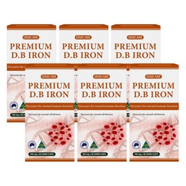 Sinicare Premium D.B IRON DB Iron Contains Iron Zinc Green Blood 90 Capsules, 6 Pieces, 90 Tablets / 시니케어 프리미엄 D.B IRON 디비 아이언 철 아연 녹혈 함유 90캡슐, 6개, 90정
