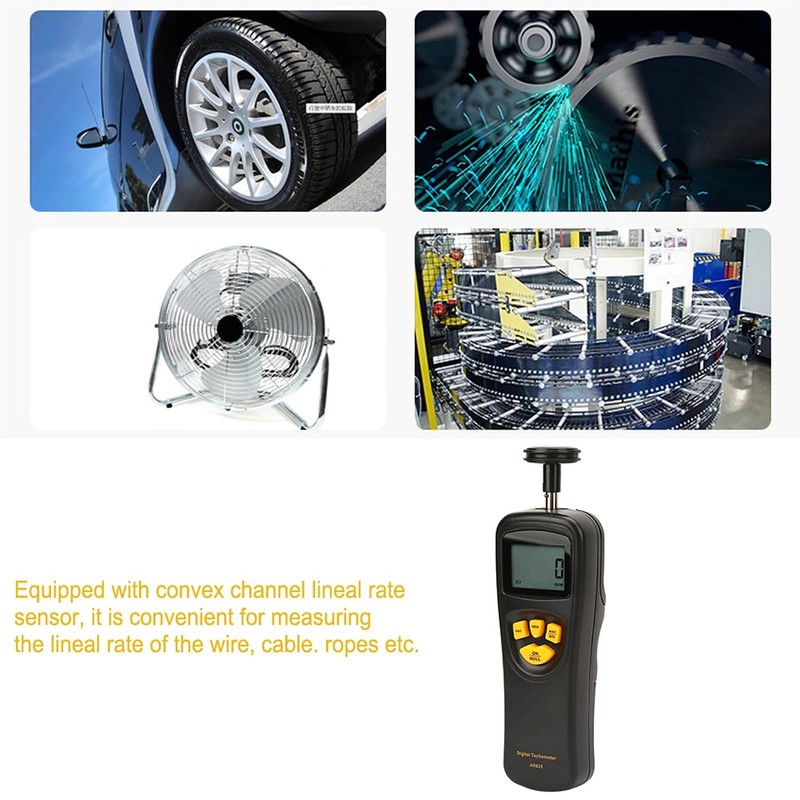 Digital Tachometer Motor Tachometer RPM Meter Tach Speedometer 0.5~19999RPM AR925