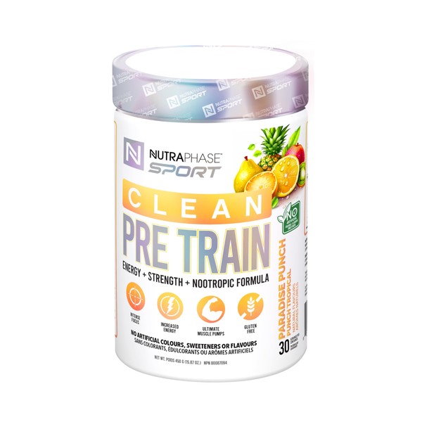 Nutraphase NutraPhase Clean Pre-Train, All Natural Pre Workout, Vegan Friendly,