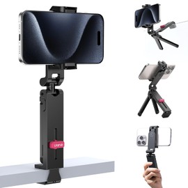 ULANZI MA89 Trípode para teléfono móvil con función de pinza de mesa,Soporte plegable para teléfono de avión con rotación de 360°,accesorio esencial para viajes en avión,ideal para vuelos largos,hogar