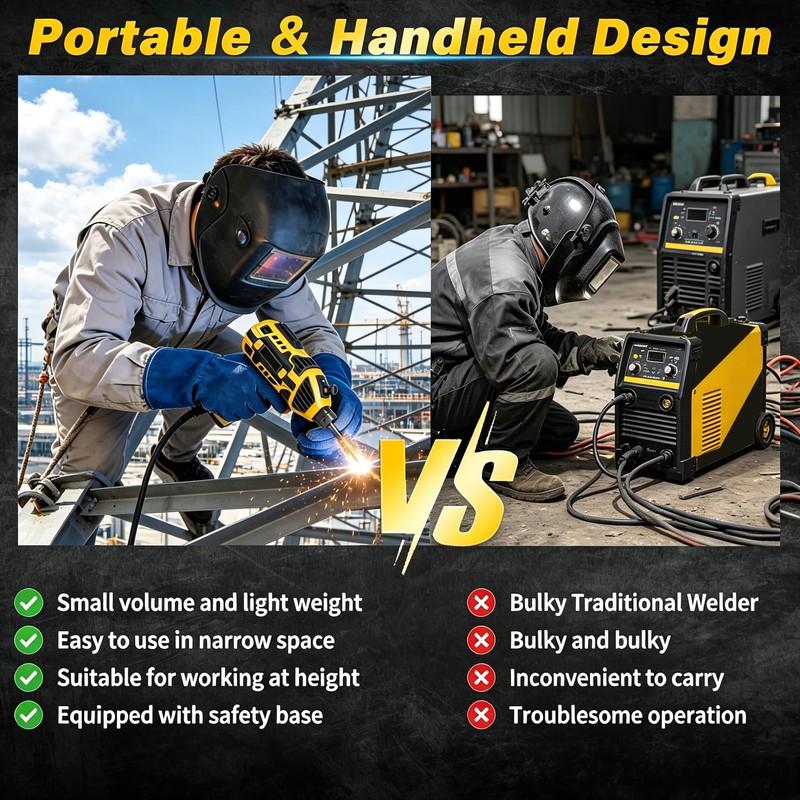 Portable Handheld Welding Machine,120A ARC Welder for 3/32"-1/8" Rods
