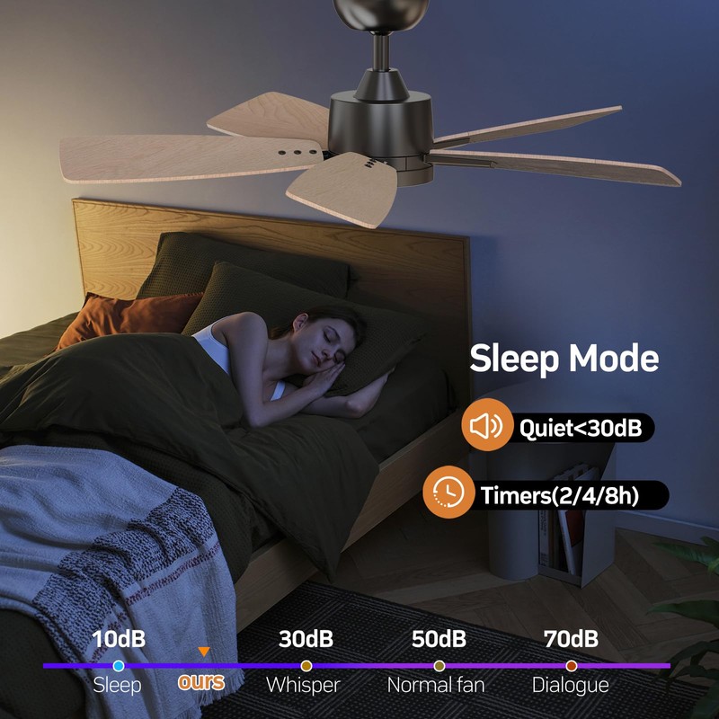 TALOYA 42 Inch Ceiling Fans with Lights Led Remote Control