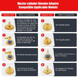 altivox Brake Bleeder Adapter Kit 17PCS, Master Cylinder Brake Bleeder Cap Kit Brake Bleeding Adapter Kit for Most Vehicles Brake Fluid Bleeding or Refilling