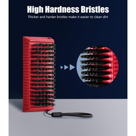 Larbois Nail Brush for Cleaning Fingernails, 2Pack Heavy Duty Nail Brushes Remove Dirt and Paint Fingernail Brush Deep Cleaning Mechanical Nail Scrub Brush Two-Sided with Hanging Rope, （Red）