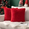 MIULEE Christmas Pack of 2 Faux Fur Cushion Covers Fluffy