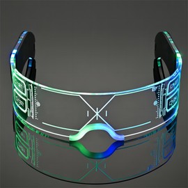 Oybete Light Up Glasses For Party Led Glowing Glasses For Adults Kids Future Sunglass Multi Color Rave EyeGlass 7 Colors Neon Sunglasses,Gift (Classics Style)