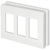 [2 Pack] BESTTEN 3-Gang Screwless Wall Plate, USWP4 White Series,