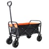 No Assembly Foldable Wagon Blue/Orange Small Kids Grocery Cart Versatile
