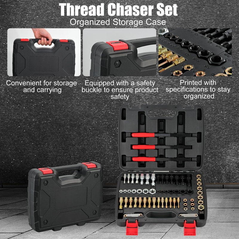 MAXMAN 61Pcs Thread Chaser Set, Thread Restorer Kit & Rethread