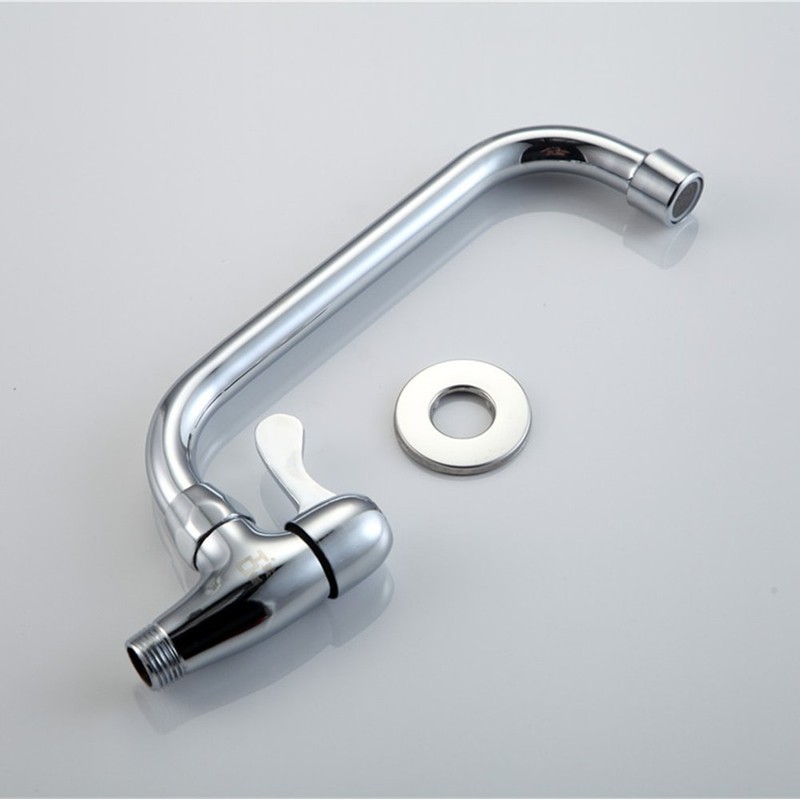 Modern Kitchen Sink Wall Mounted Swivel Spout Cold Tap Single